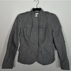 Banana Republic Wool Military Peplum Blazer With Stretch